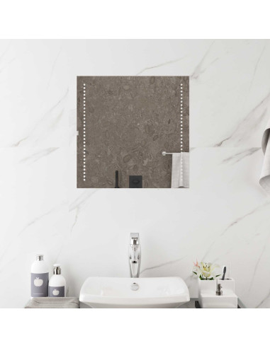 Specchio da bagno LED Trasparente 50 x 50 cm vetro temperato