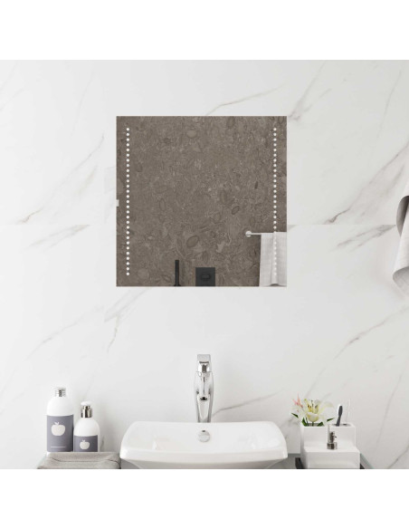 Specchio da bagno LED Trasparente 50 x 50 cm vetro temperato