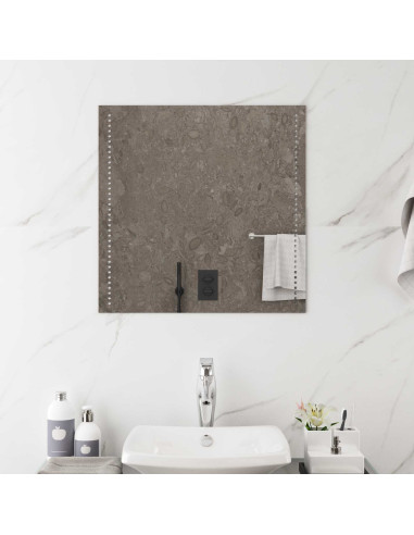 Specchio da bagno LED Trasparente 60 x 60 cm vetro temperato