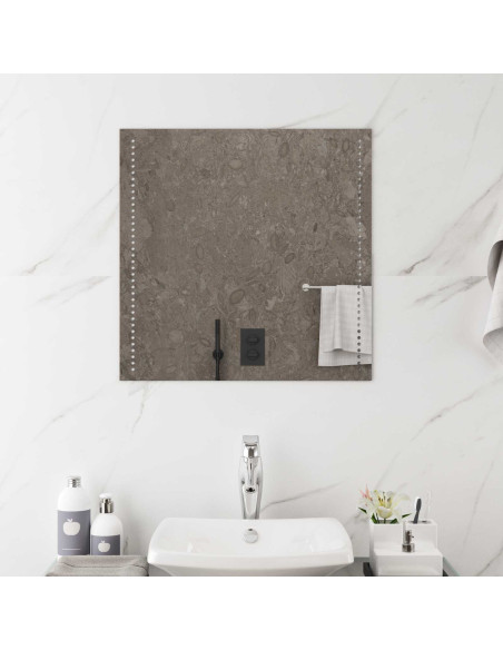 Specchio da bagno LED Trasparente 60 x 60 cm vetro temperato
