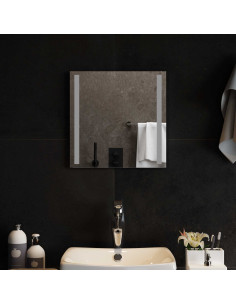 Specchio da bagno LED Trasparente 40 x 40 cm vetro temperato
