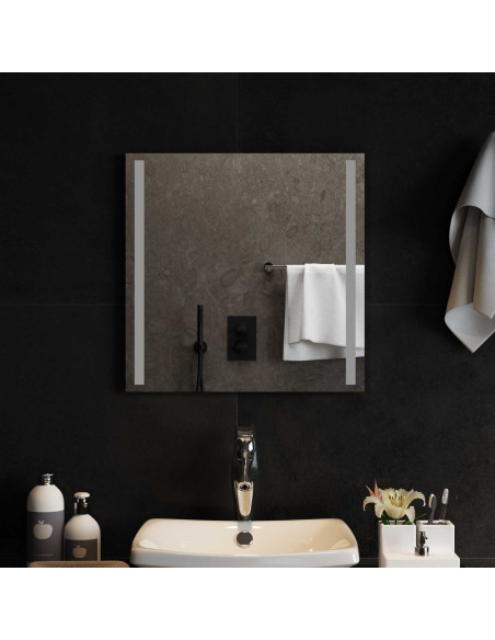 Specchio da bagno LED Trasparente 50 x 50 cm vetro temperato