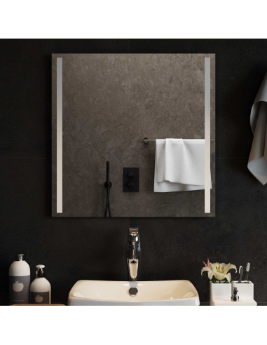 Specchio da bagno LED Trasparente 60 x 60 cm vetro temperato