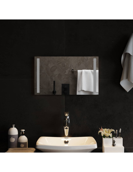 Specchio da bagno LED Trasparente 50 x 30 cm vetro temperato