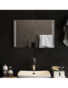 Specchio da bagno LED Trasparente 60 x 40 cm vetro temperato