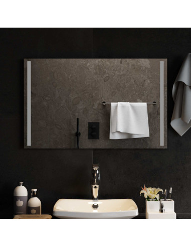 Specchio da bagno LED Trasparente 80 x 50 cm vetro temperato