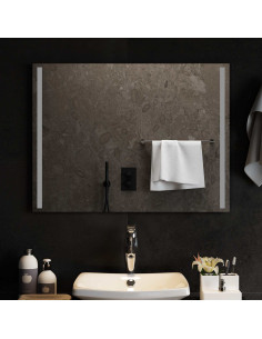 Specchio da bagno LED Trasparente 80 x 60 cm vetro temperato