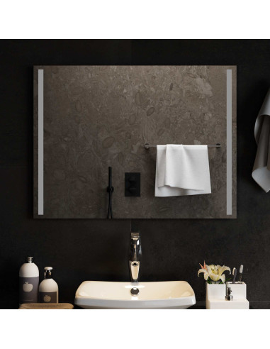 Specchio da bagno LED Trasparente 80 x 60 cm vetro temperato