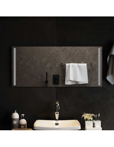 Specchio da bagno LED Trasparente 90 x 40 cm vetro temperato