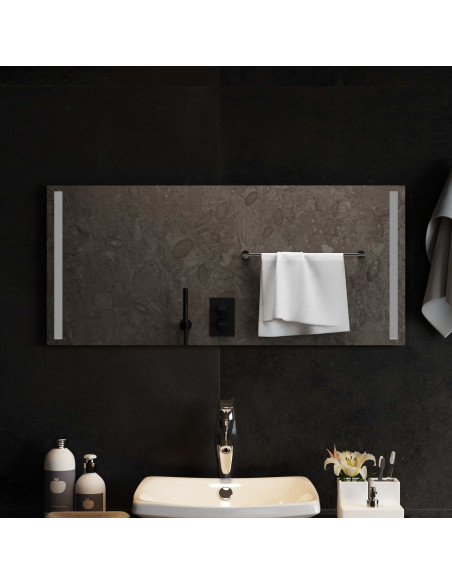 Specchio da bagno LED Trasparente 90 x 40 cm vetro temperato