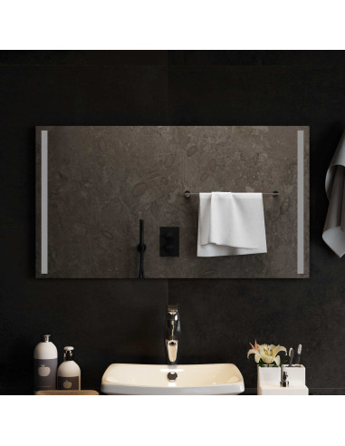 Specchio da bagno LED Trasparente 90 x 50 cm vetro temperato