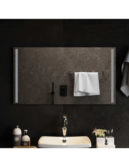 Specchio da bagno LED Trasparente 90 x 50 cm vetro temperato