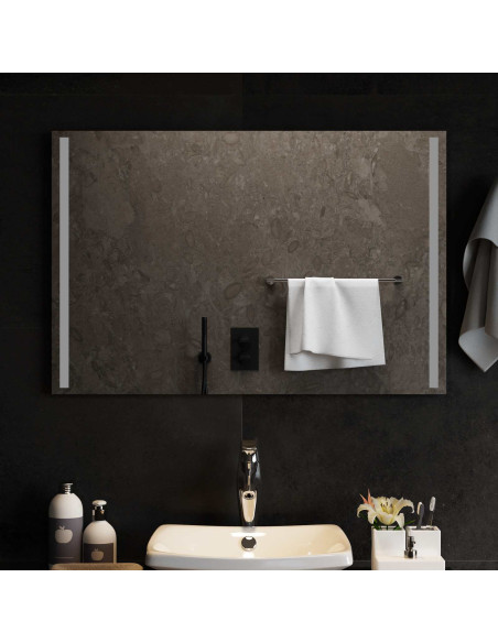 Specchio da bagno LED Trasparente 90 x 60 cm vetro temperato