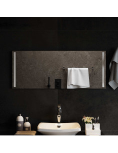 Specchio da bagno LED Trasparente 100 x 40 cm vetro temperato