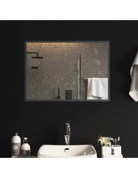 Specchio da bagno LED Trasparente 70 x 50 cm vetro temperato