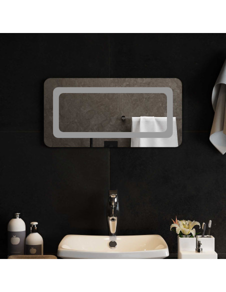 Specchio da bagno LED Trasparente 60 x 30 cm vetro temperato