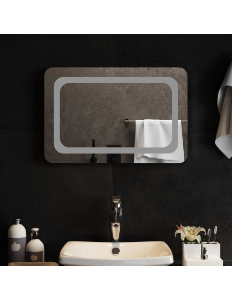 Specchio da bagno LED Trasparente 60 x 40 cm vetro temperato