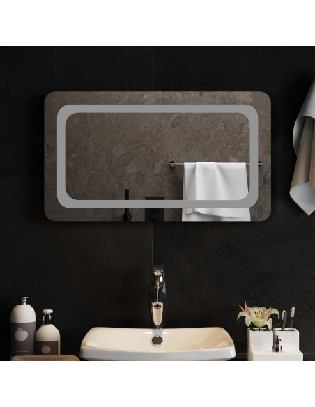 Specchio da bagno LED Trasparente 70 x 40 cm vetro temperato