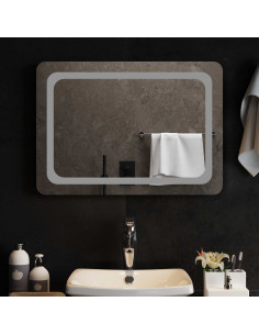 Specchio da bagno LED Trasparente 70 x 50 cm vetro temperato