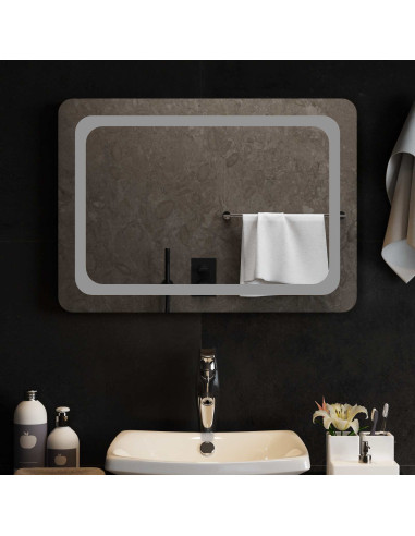 Specchio da bagno LED Trasparente 70 x 50 cm vetro temperato