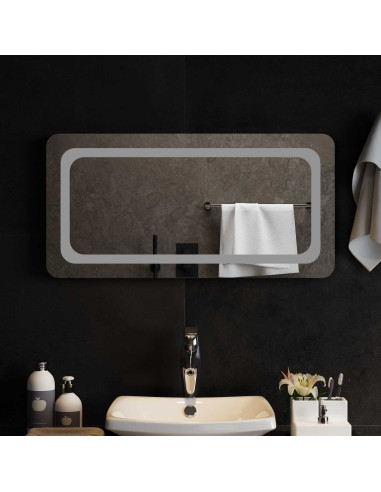 Specchio da bagno LED Trasparente 80 x 40 cm vetro temperato
