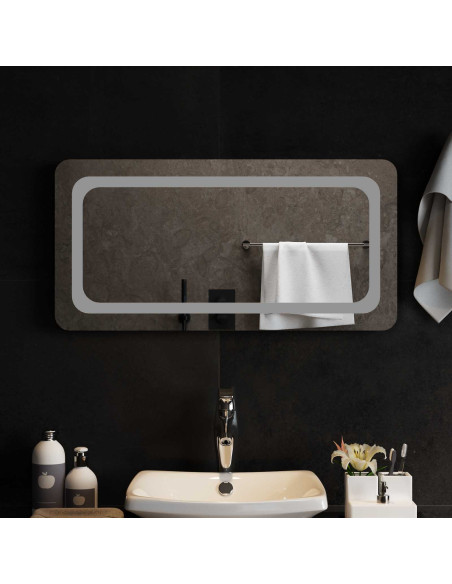 Specchio da bagno LED Trasparente 80 x 40 cm vetro temperato
