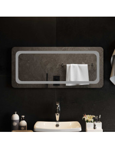 Specchio da bagno LED Trasparente 90 x 40 cm vetro temperato