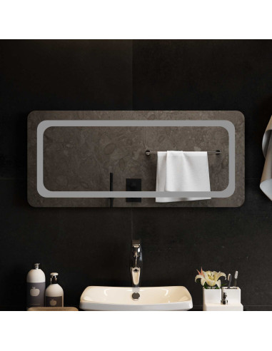 Specchio da bagno LED Trasparente 90 x 40 cm vetro temperato