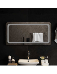Specchio da bagno LED Trasparente 100 x 50 cm vetro temperato