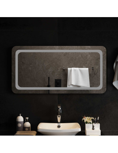 Specchio da bagno LED Trasparente 100 x 50 cm vetro temperato