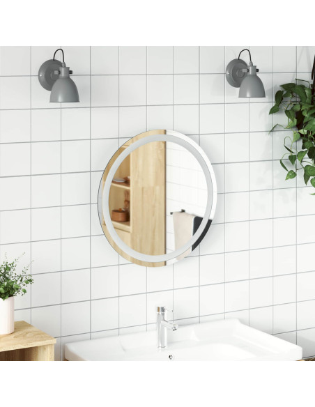 Specchio da bagno LED Trasparente Ø 50 cm vetro temperato