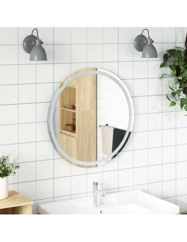 Specchio da bagno LED Trasparente Ø 70 cm vetro temperato