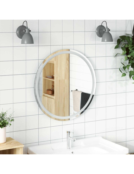 Specchio da bagno LED Trasparente Ø 70 cm vetro temperato