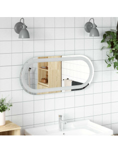 Specchio da bagno LED Trasparente 70 x 30 cm vetro temperato