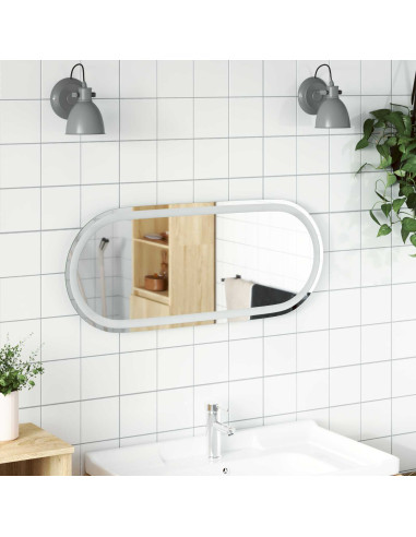 Specchio da bagno LED Trasparente 80 x 35 cm vetro temperato