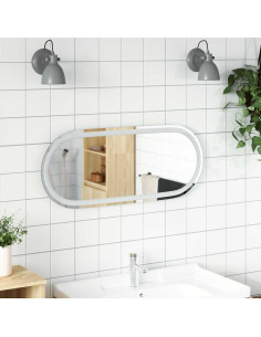 Specchio da bagno LED Trasparente 90 x 40 cm vetro temperato