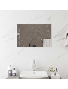 Specchio da bagno LED Trasparente 40 x 60 cm vetro temperato