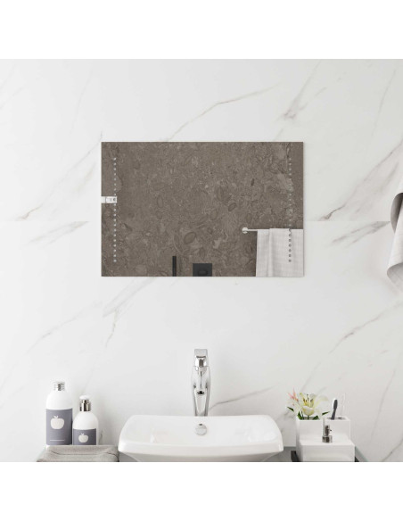 Specchio da bagno LED Trasparente 40 x 60 cm vetro temperato