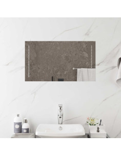 Specchio da bagno LED Trasparente 40 x 70 cm vetro temperato