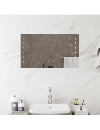 Specchio da bagno LED Trasparente 40 x 70 cm vetro temperato