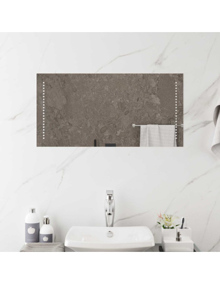 Specchio da bagno LED Trasparente 40 x 80 cm vetro temperato