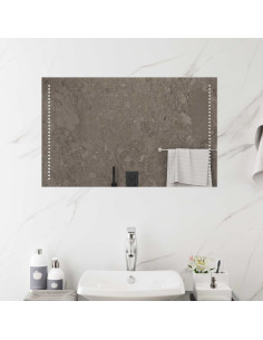 Specchio da bagno LED Trasparente 50 x 80 cm vetro temperato