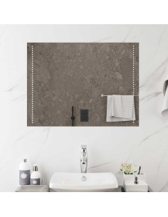Specchio da bagno LED Trasparente 60 x 80 cm vetro temperato