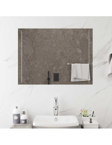 Specchio da bagno LED Trasparente 60 x 80 cm vetro temperato