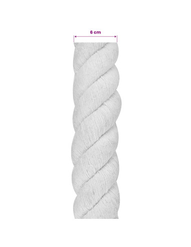 Corda Bianco 6 x 6 x 500 cm Cotone