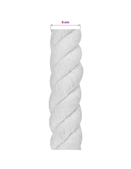 Corda Bianco 6 x 6 x 500 cm Cotone