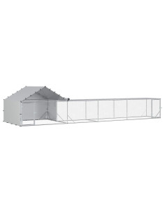 Gabbia per Galline con Tetto e Giardino 2 pz Argento 2