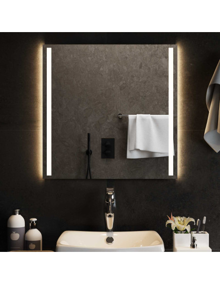 Specchio da bagno LED Trasparente 60 x 60 cm vetro temperato