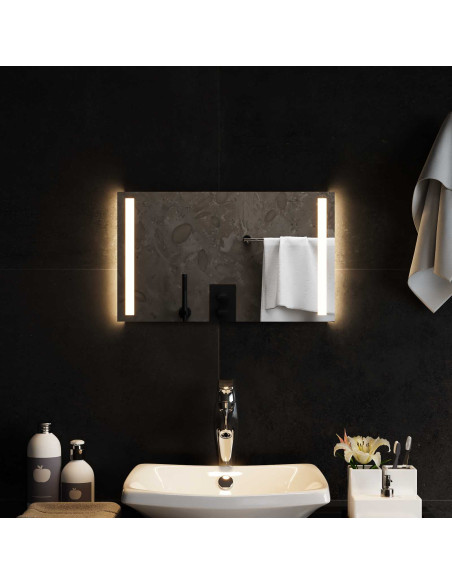 Specchio da bagno LED Trasparente 50 x 30 cm vetro temperato