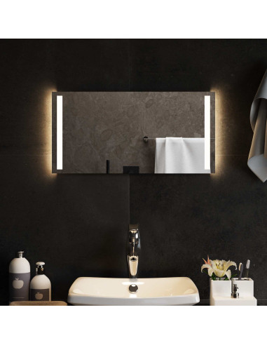 Specchio da bagno LED Trasparente 60 x 30 cm vetro temperato